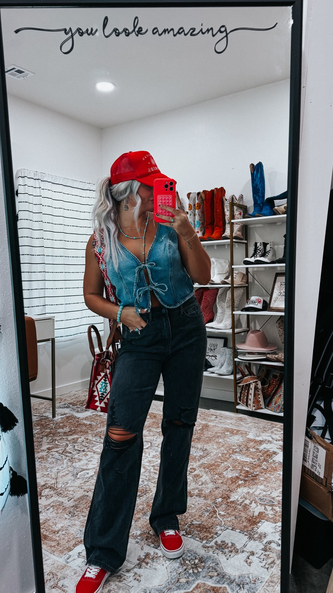 casual cowgirl 🎲🍒 #denimondenim #westernfashion #truckerhats

#LTKShoeCrush #LTKSeasonal #LTKStyleTip