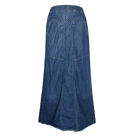 Aayomet Maxi Skirts For Women Women s Casual High Waist Denim Skirt Slim Fit A Line Jean Maxi Skirt  | Walmart (US)