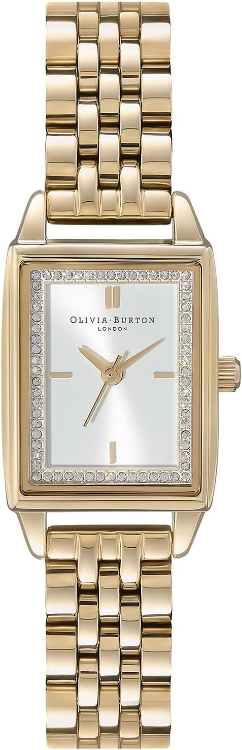 Olivia Burton Rectangular Women's 3H Quartz Watch, Stainless Steel Bracelet, Water Resistant up t... | Amazon (US)