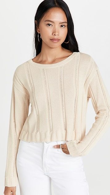 Cotton Novelty Rib Crew Neck Sweater | Shopbop