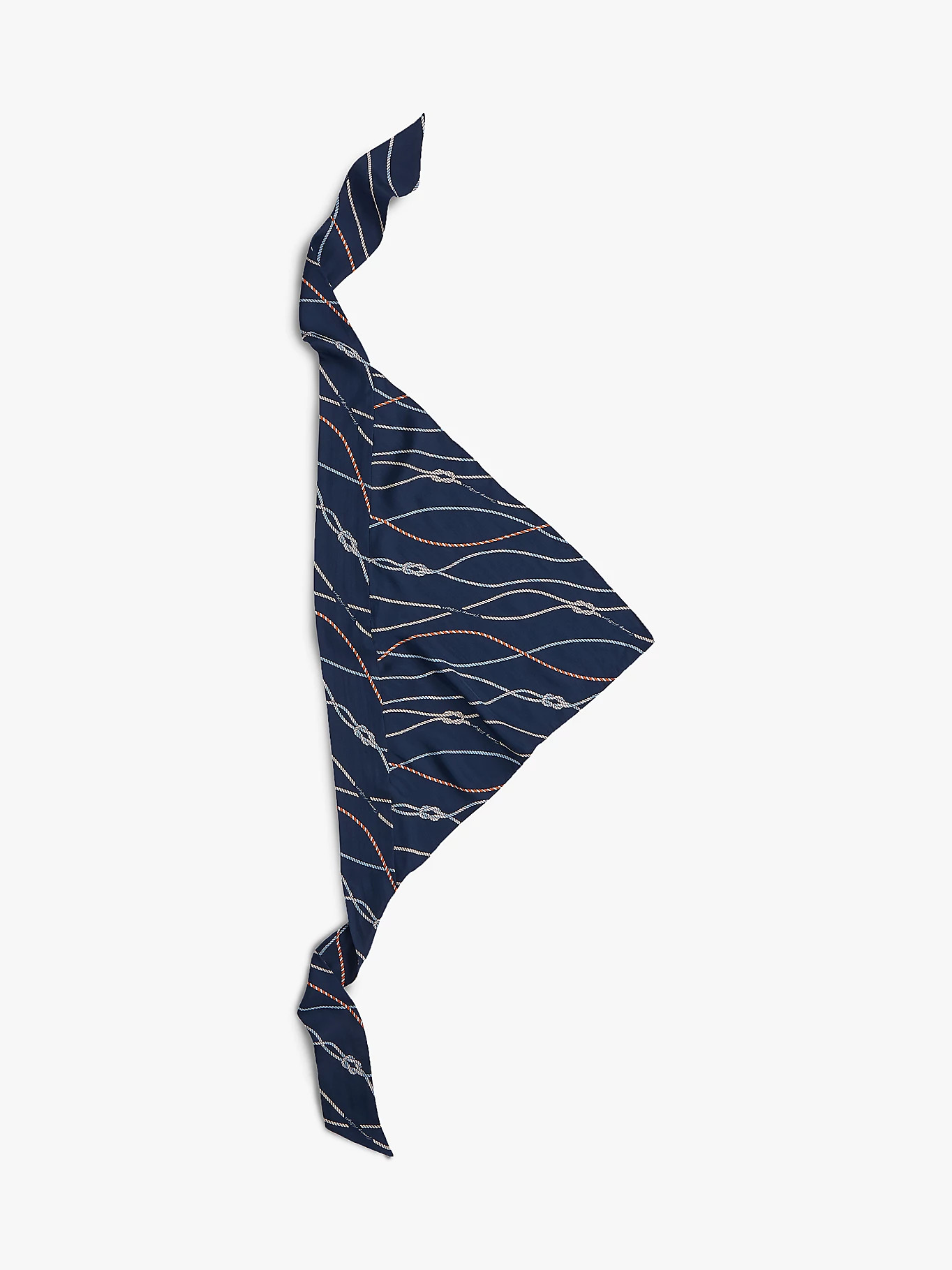 Rope Print Pure Silk Scarf | Blue | Tommy Hilfiger | Tommy Hilfiger UK