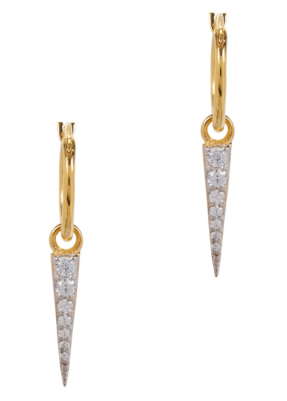 Mini Dagger 18ct gold-plated earrings | Harvey Nichols