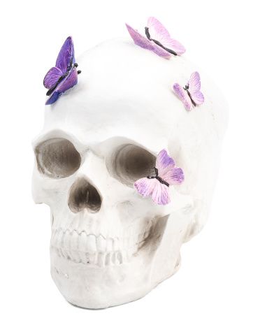 10.5in Skull With Butterflies | TJ Maxx