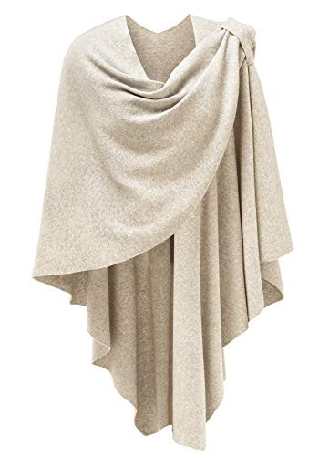 PULI Womens Large Cross Front Poncho Sweater Wrap Topper Knitted Elegant Shawls Cape for Fall Win... | Amazon (US)