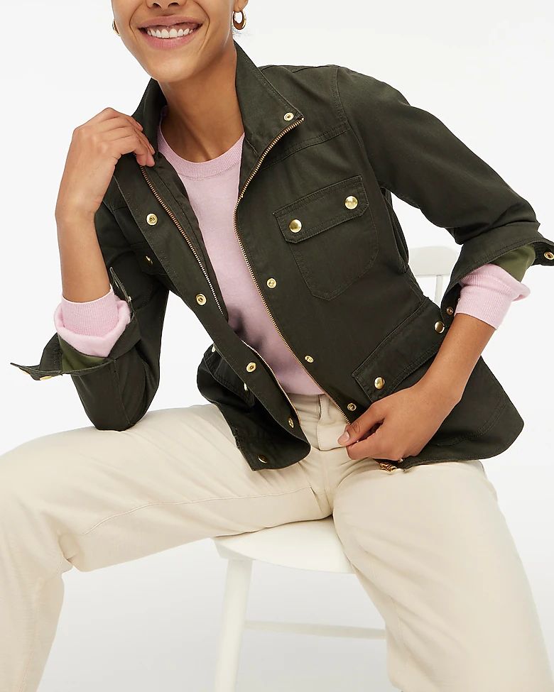 Resin-coated twill field jacket | J.Crew Factory