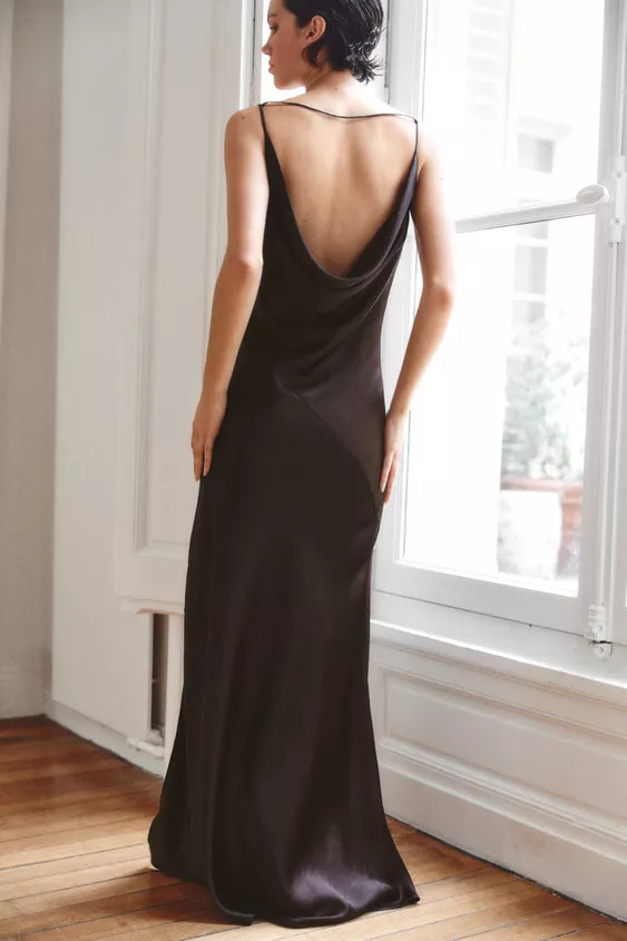 DRAPED NECK SATIN DRESS | Zara UK