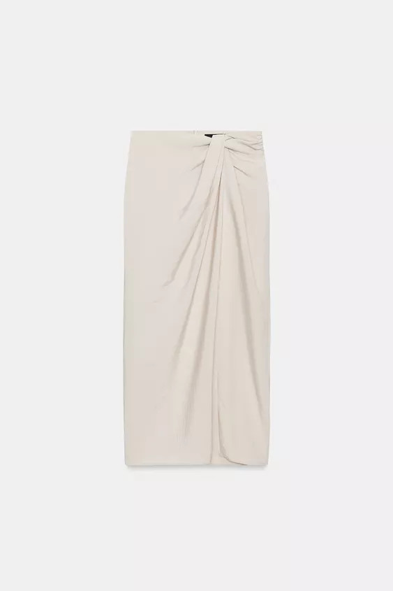 GATHERED PAREO MIDI SKIRT | Zara US
