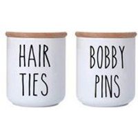 Set of 2 Bobby Pins and Hair Ties Decals  Rae Dunn Inspired Collection  Rae Dunn Labels  Bathroom Labels  Custom Label  Decal Only | Etsy (US)