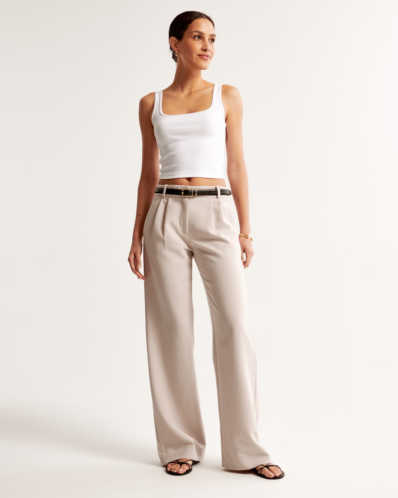 A&F Sloane Low Rise Tailored Wide Leg Pant | Abercrombie & Fitch (US)