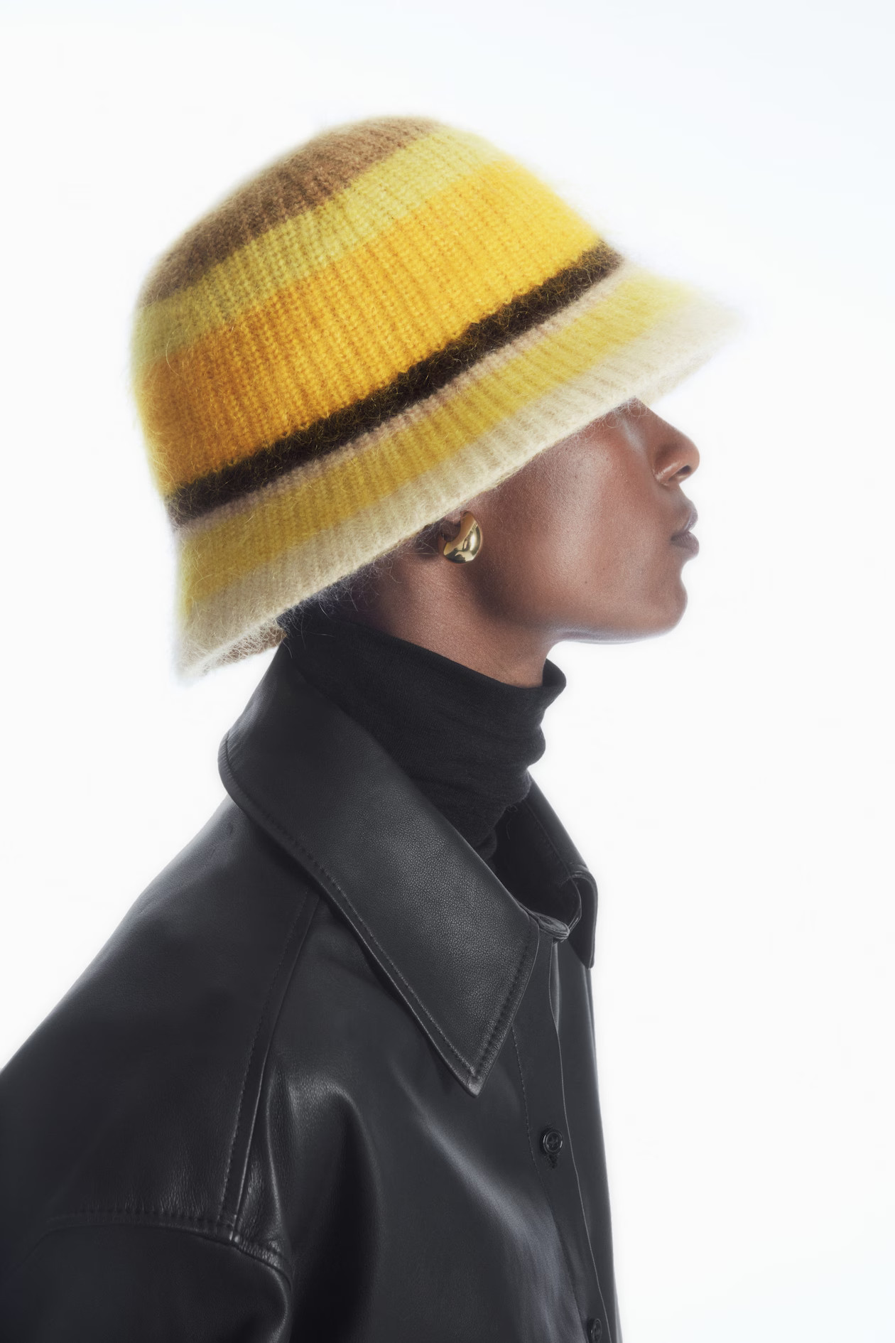 STRIPED MOHAIR BUCKET HAT | COS (AU)