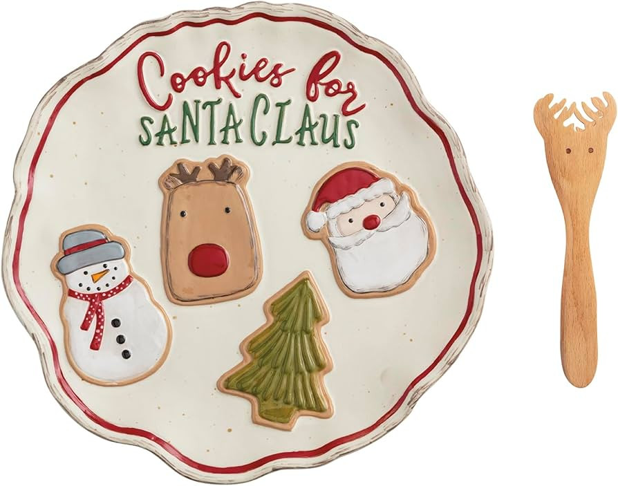Mud Pie Christmas Cookies for Santa Plate Set | Amazon (US)