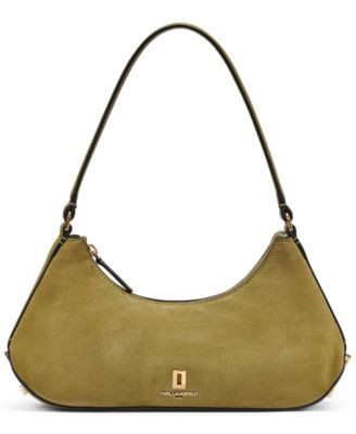 Karl Lagerfeld Paris Arielle Leather Medium Shoulder Handbag - Olive Green | Macy's