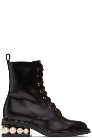 Black Casati Pearl Combat Boots | SSENSE