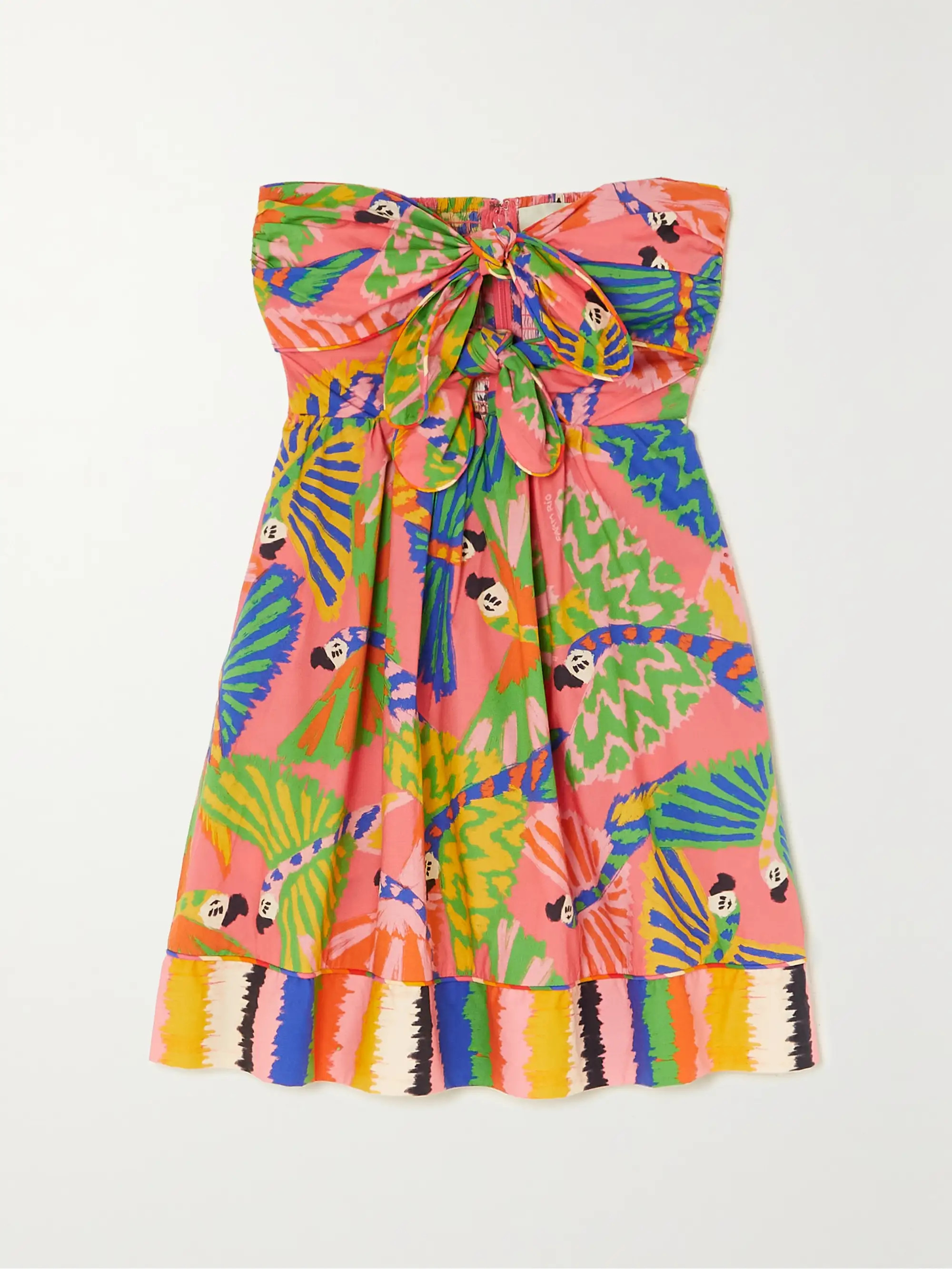 + NET SUSTAIN Graphic Macwas strapless printed organic cotton mini dress | NET-A-PORTER (US)