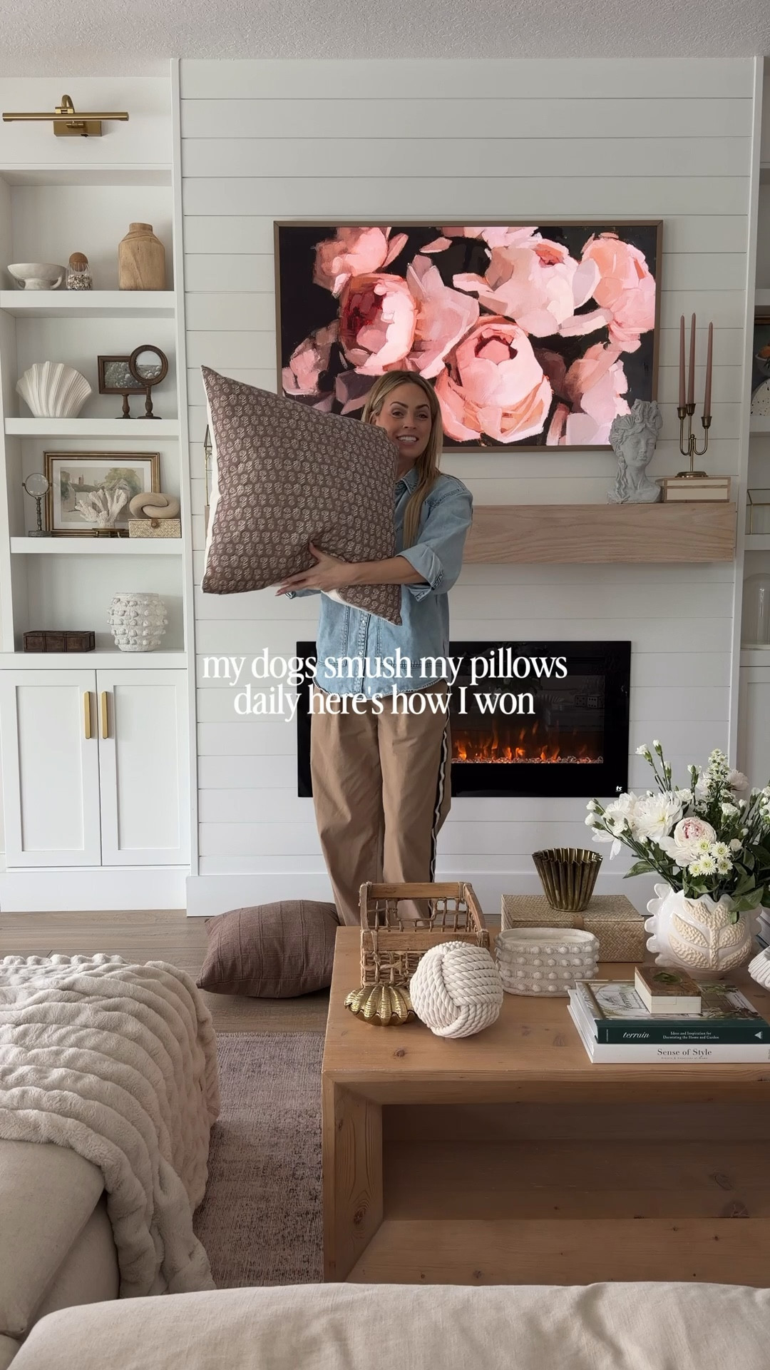 Does anyone else have dogs that are constantly smushing their couch and throw pillows!?! I found these pillows all on Amazon! They are beautiful and flow together without being matchy matchy. I sized up on the inserts for each one. The pillows keep their shape better when little puppies decide to walk all over them. Use different sizes and patterns for visual interest. 
.
.
#pillows #stylingpillows #homedecorideas #homedecorating #amazonhomefinds

#LTKvlog #LTKmomlife #LTKHome