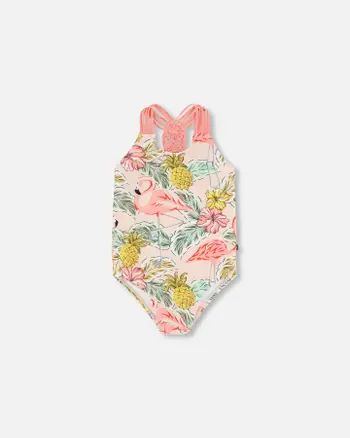 Deux Par Deux Little Girl's One Piece Swimsuit Printed Flamingo | Nordstrom | Nordstrom