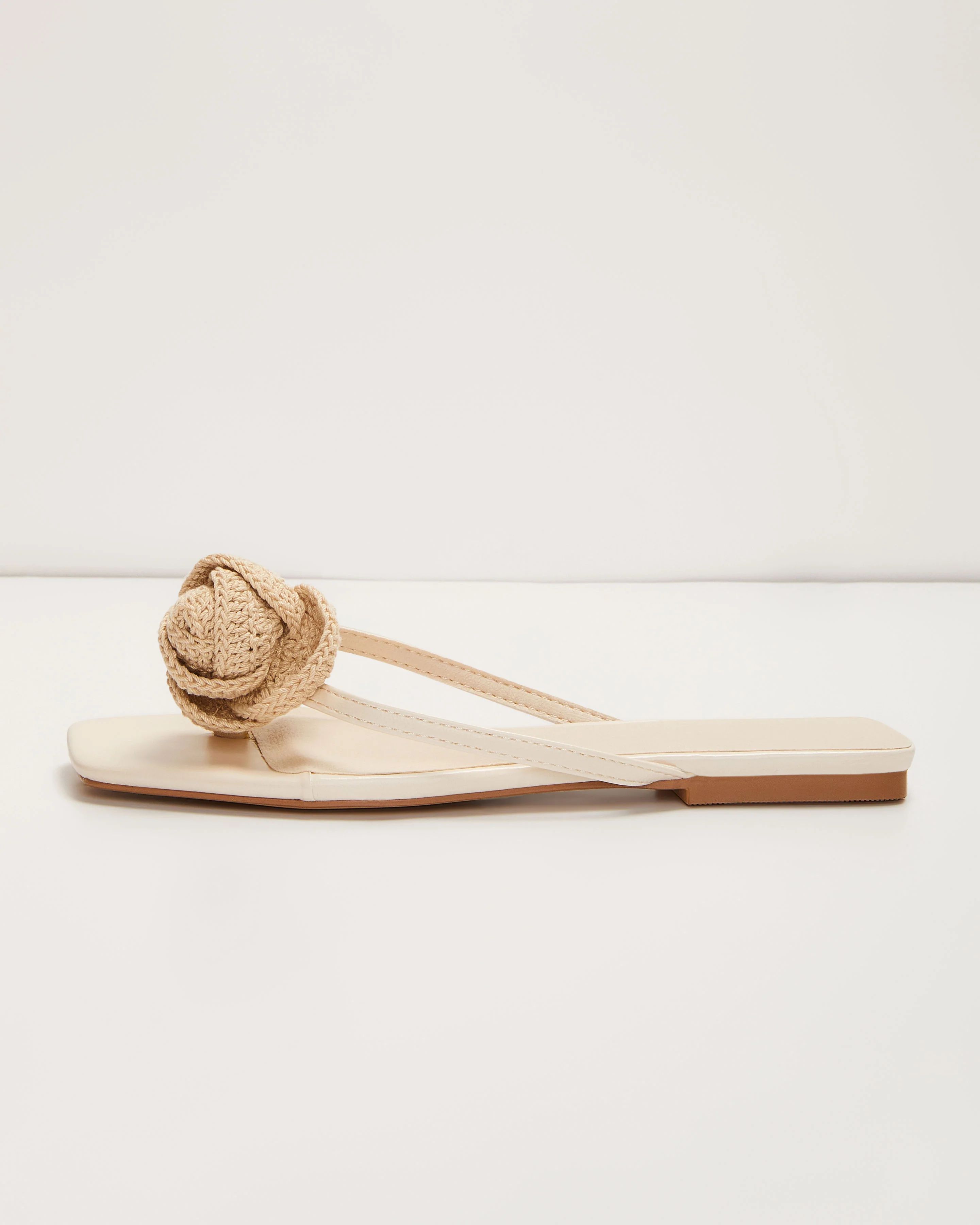 Idella Rosette Detail Flat Sandal | VICI Collection