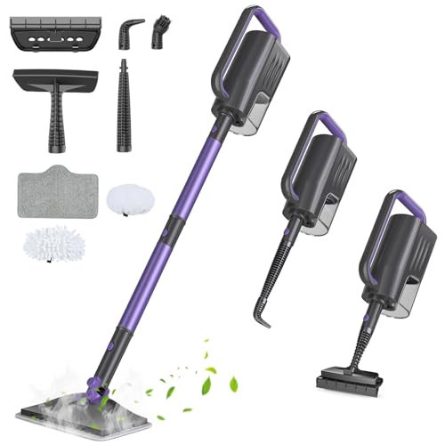 Gatlei Steam Mop, Steam Cleaner with 400ML Water Tank, 2 Washable Pads, 23FT Power Cable floor steamer, Detachable Steam Mops for sealed Hard Floors, Marble, Stone, Hardwood (Lavender) | Amazon (US)