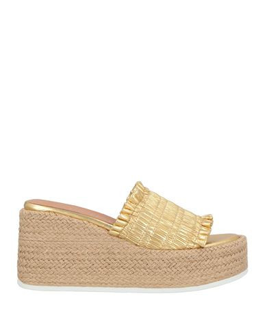 Ganni Woman Espadrilles Gold Size 5 Textile fibers | YOOX (US)