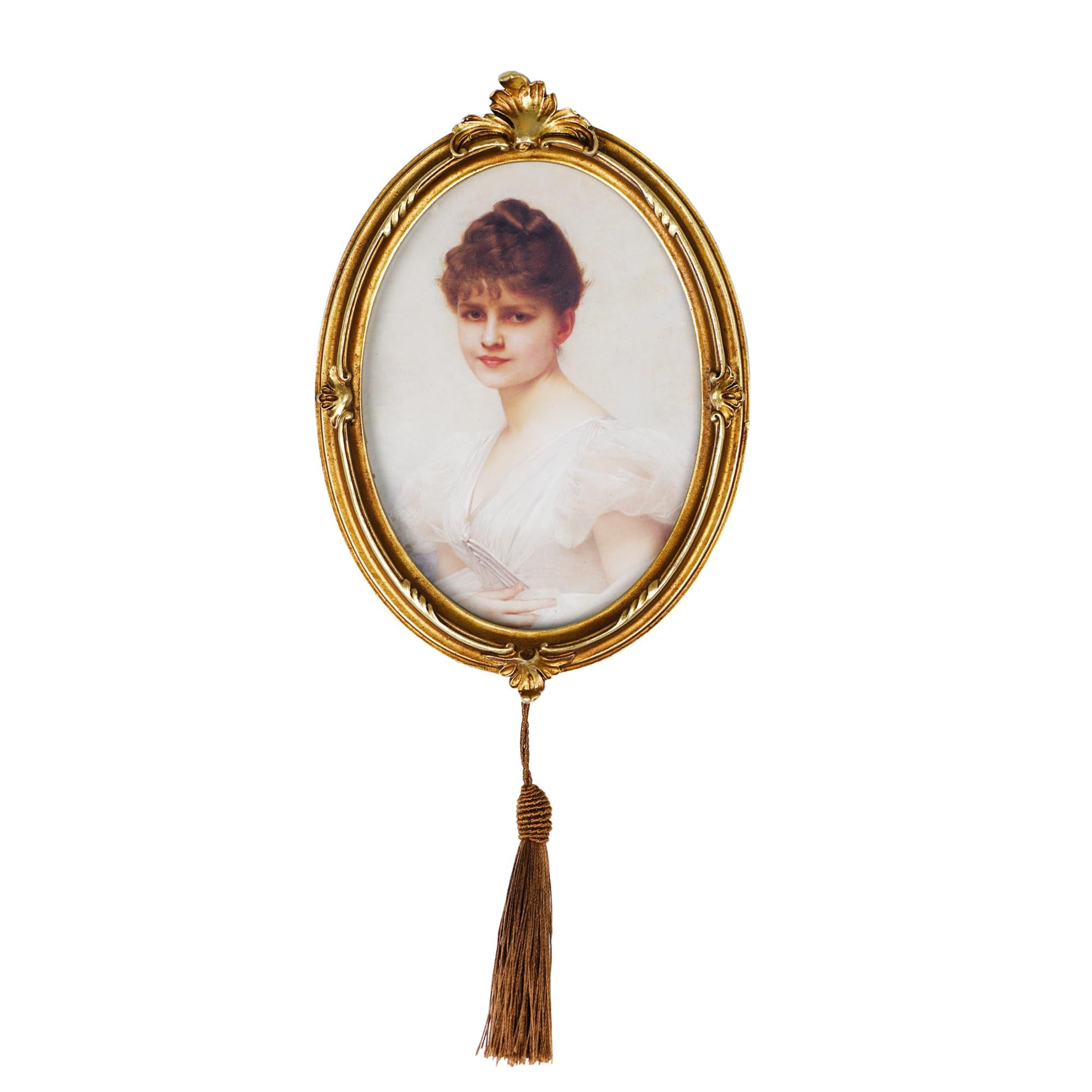 Oval 5x7 inch Resin Picture Frame with Tassel Tabletop and Wall Mounted Frames for Room and Livin... | Amazon (US)