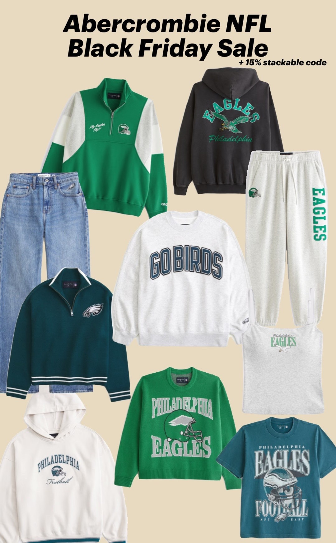 Abercrombie NFL gear is apart of their Black Friday Sale, plus a stackable 15% off code!! I have the Go Birds Crewneck, the Eagles Tank, and the Eagles tee shirt and they’re all the BEST!!! 

Philadelphia Eagles | Game Day | Football | NFL

#LTKCyberWeek #LTKGiftGuide #LTKSaleAlert