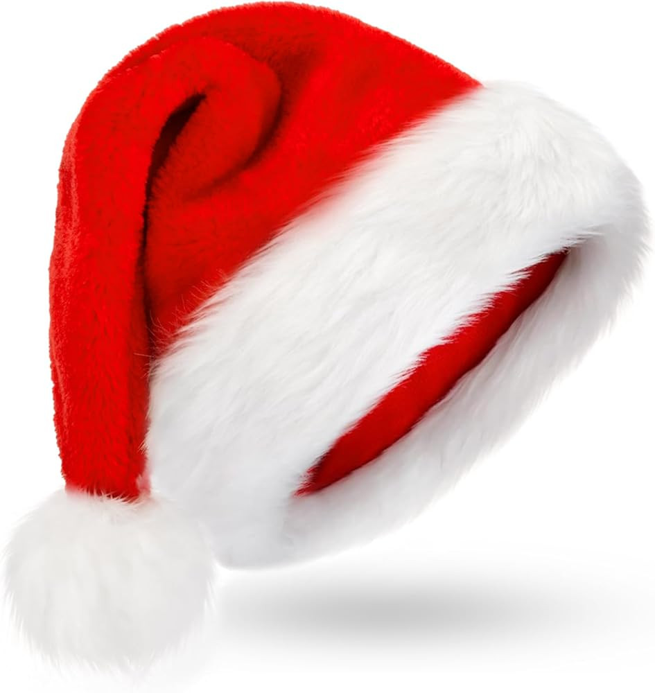Santa Hat Christmas Hat Men Women: Adult Xmas Holiday Santa Hat - Unisex Comfort Christmas Hats E... | Amazon (US)