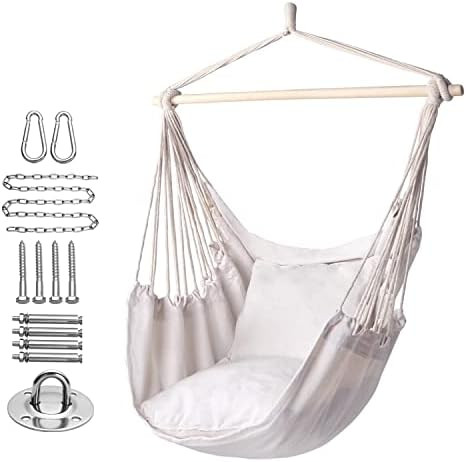 Y- STOP Hammock Chair Hanging Rope Swing, Max 330 Lbs, 2 Seat Cushions Included, Hanging Chair wi... | Amazon (US)