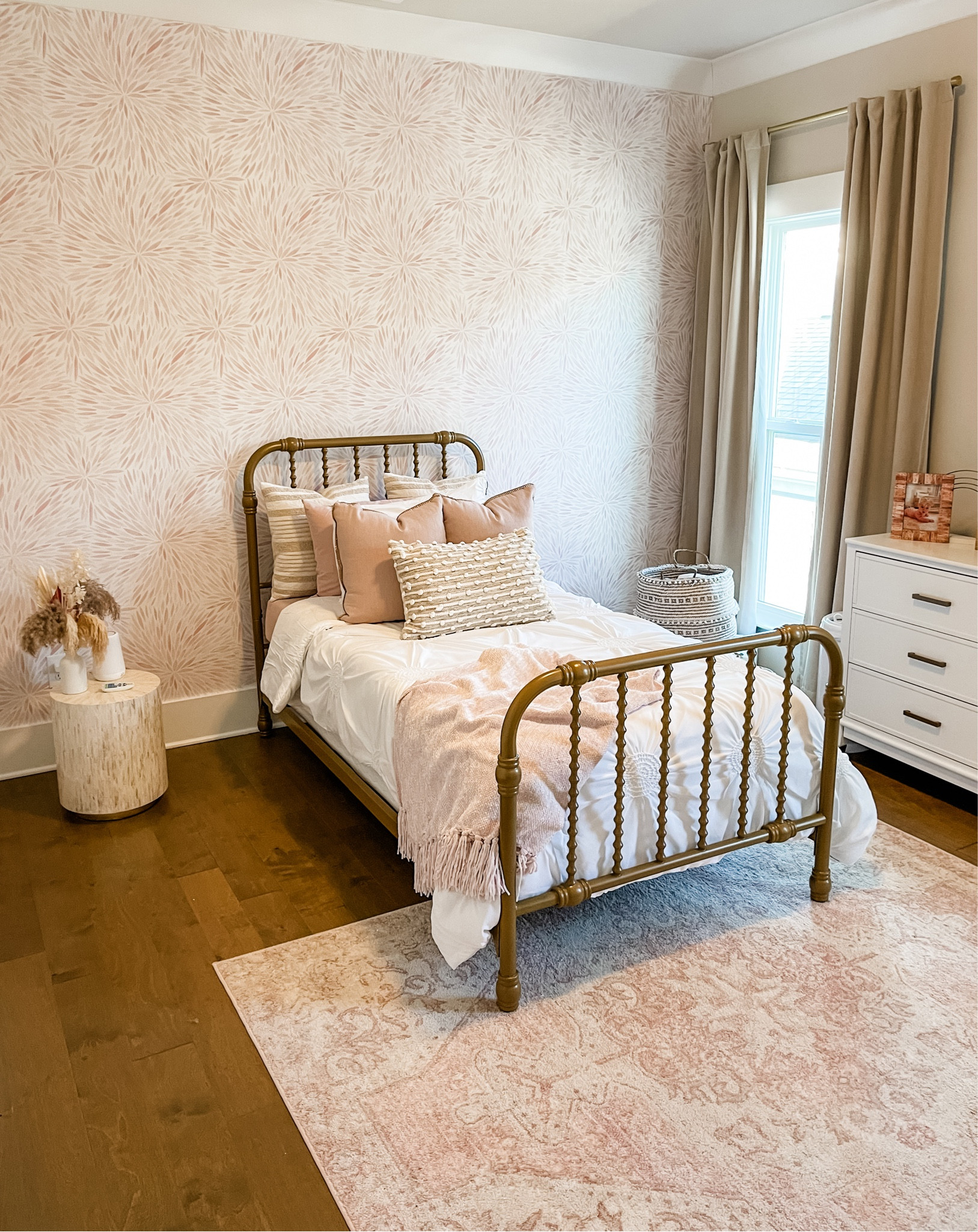 Upgraded to big girl bed! 
#toddlerroom #bohoroom #mauveroom #girlroom #wallpaper

#LTKkids #LTKbaby #LTKhome