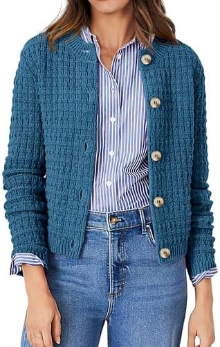 PRETTYGARDEN Women's Knit Cardigan Sweaters Casual Long Sleeve Open Front Button Down Trendy Jack... | Amazon (US)