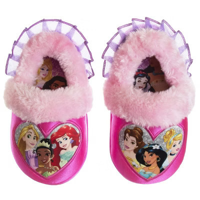 Disney "Favorite Princess" Toddler Girls' Dual Sizes Slippers - Pink/Purple, Size: 5-6 | Target