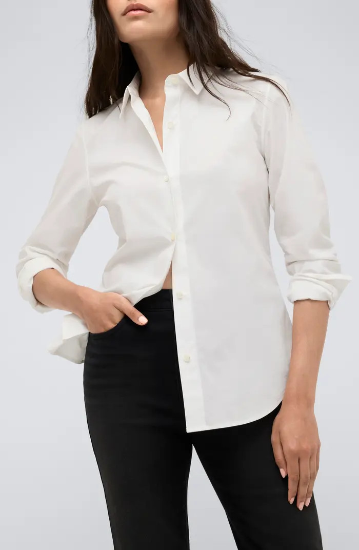 Kenneth Cole Fitted Cotton Blend Button-Up Shirt | Nordstrom | Nordstrom