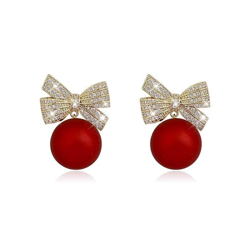 Christmas Earrings For Women Pearl Bow Earrings Xmas Jewelry Holiday Outfits Stocking Stuffers Christmas 2025 Holiday Accessories | Amazon (US)