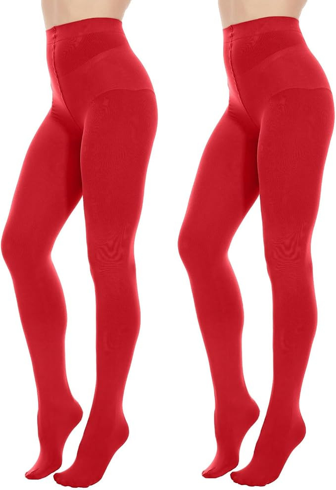 Citystl Opaque Black Tights for Women, 80D Tummy Compression Plus Size Tights, Control Top Microf... | Amazon (US)
