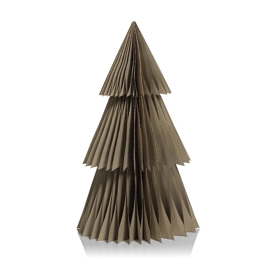Wish Paper Deco- 18" Tree Ornament-Taupe | Burke Decor