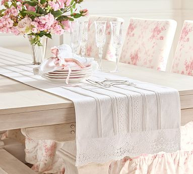 LoveShackFancy Ruffle Crochet Table Runner | Pottery Barn (US)
