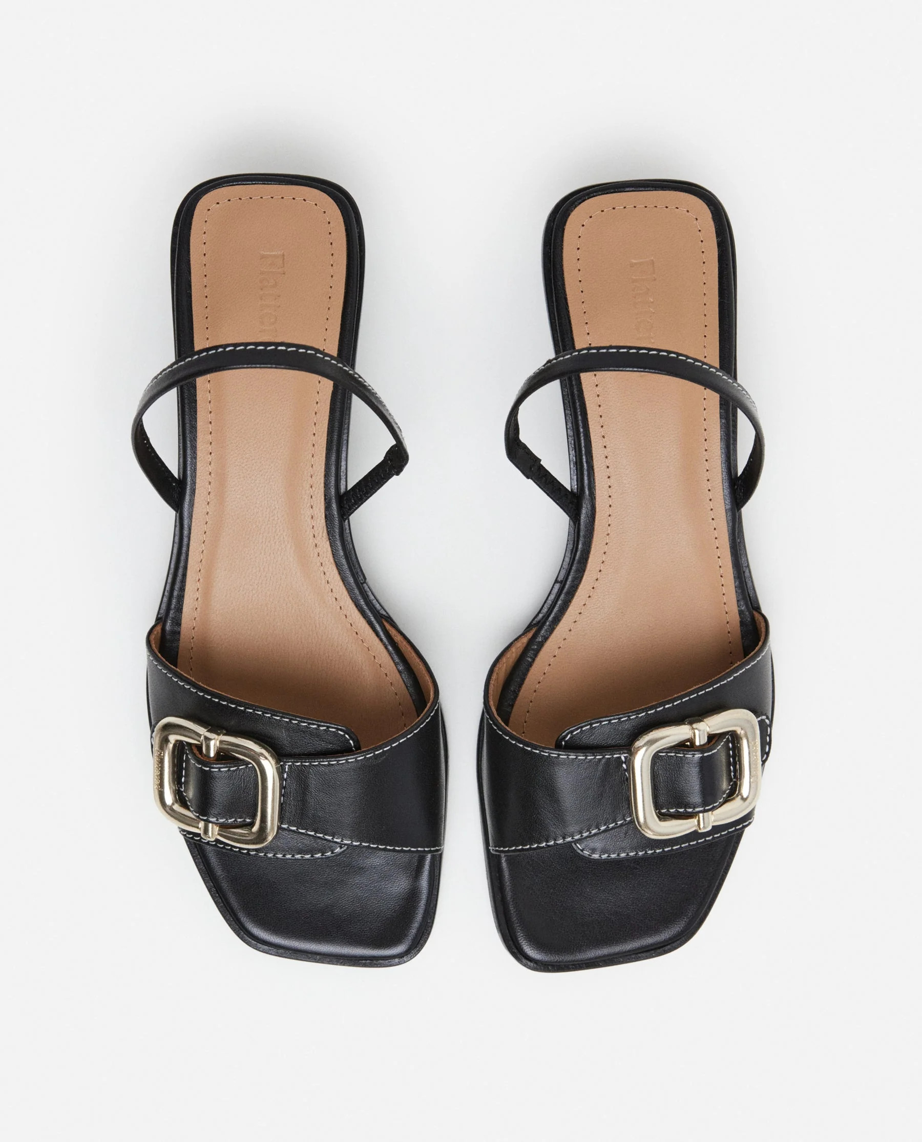 Jojo Leather Black Heel | Flattered