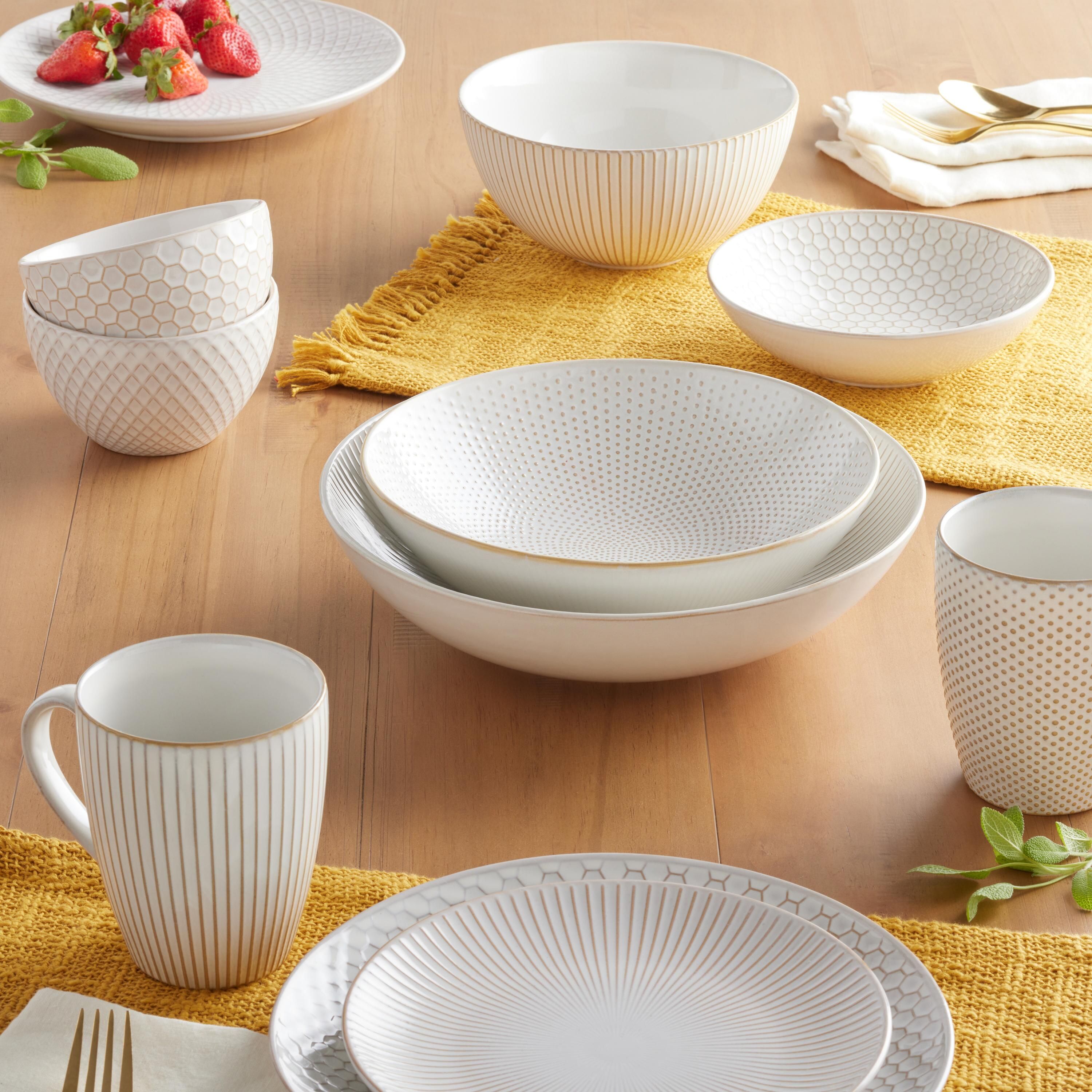 White Textured Stoneware Dinnerware Collection | World Market