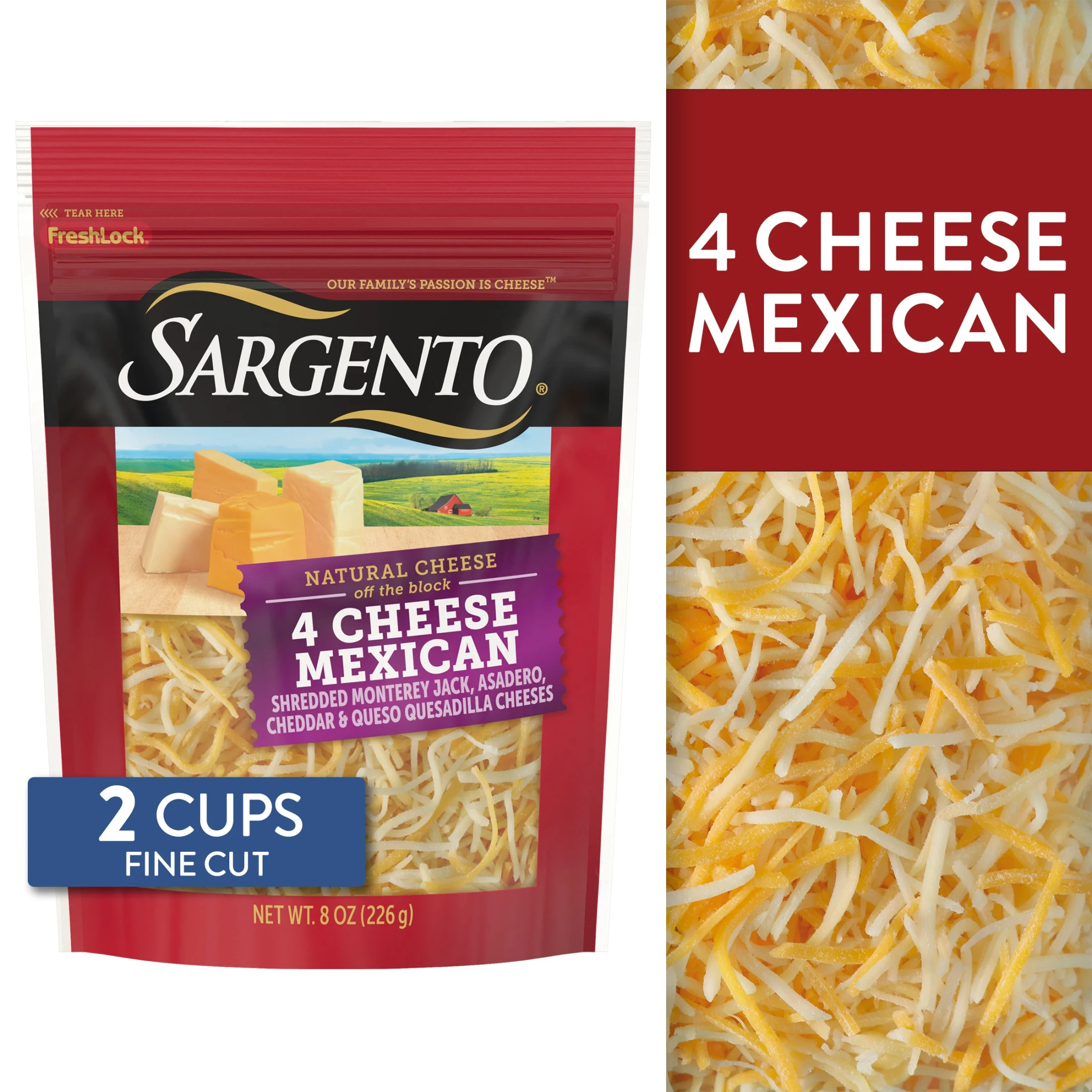 Sargento® Shredded 4 Cheese Mexican Natural Cheese, Fine Cut, 8 oz. | Walmart (US)