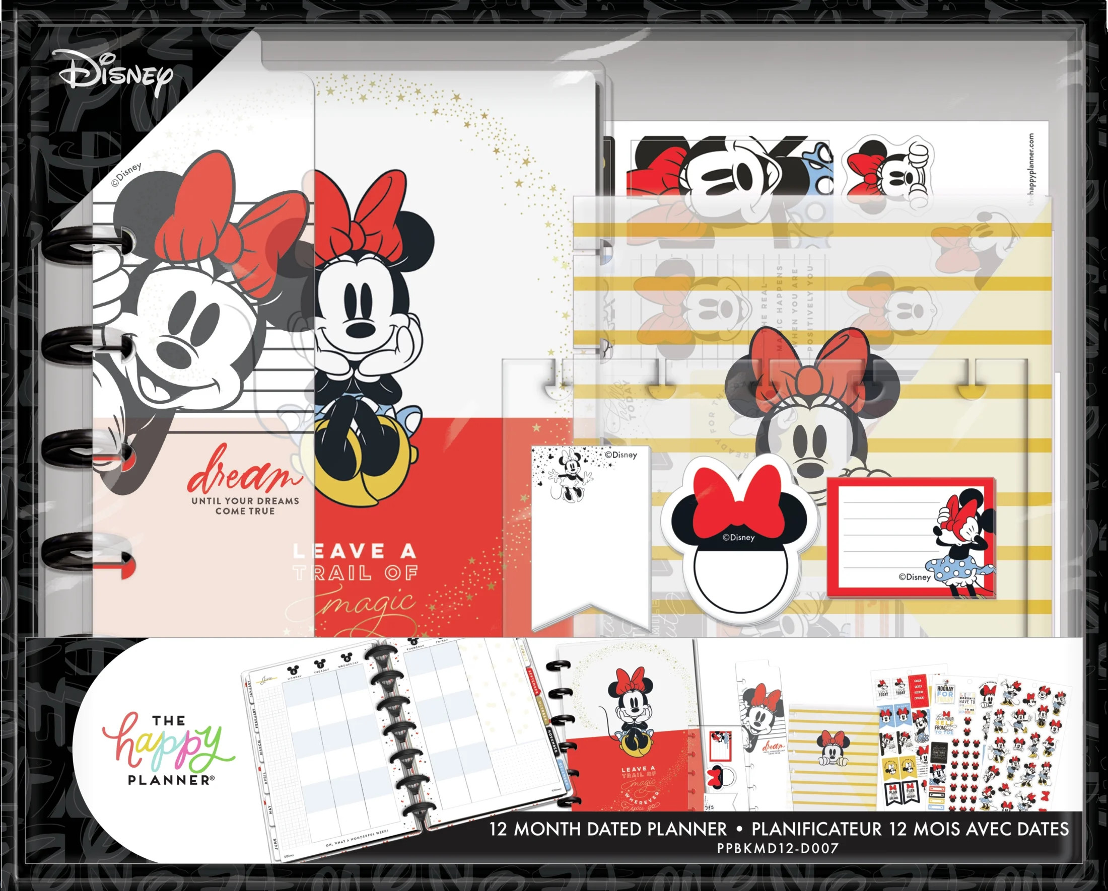 The Happy Planner, Disney, Minnie Mouse Mini Planner Box Kit, 2022, 10"x 1.25"x 8" | Walmart (US)