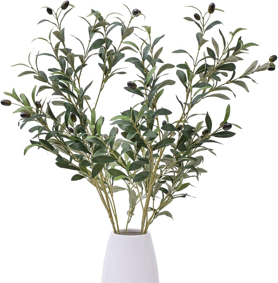 Heleze 39 Inch Artificial Olive Branch Greenery Stems Fake Plants with 222 Leaves for Vase Faux O... | Amazon (US)