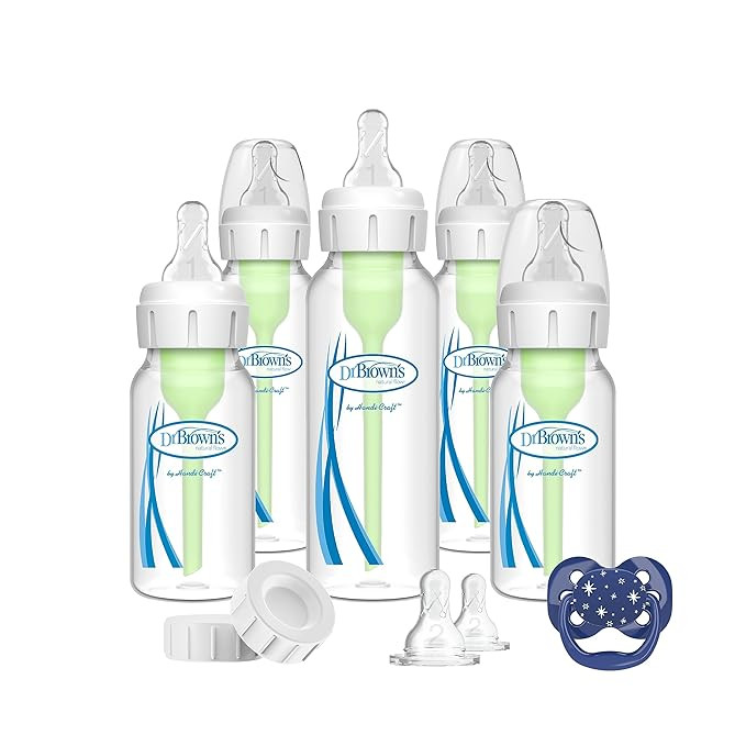Dr. Brown's Natural Flow Anti-Colic Options+ Narrow Baby Bottle Gift Set with Advantage Pacifier,... | Amazon (US)