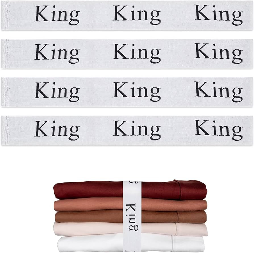 QoeCycth 4PCS Bed Sheet Organizer Bands, Storage Labels and Sheet Keepers for Linen Closet - Elas... | Amazon (US)