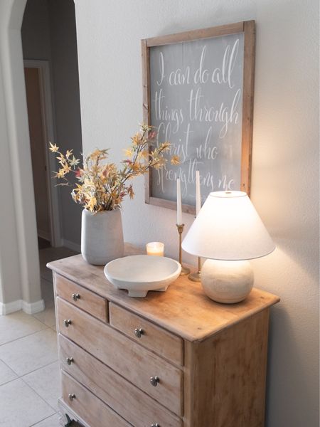 Fall neutral console table for your entry way 

#LTKunder100 #LTKSeasonal #LTKhome