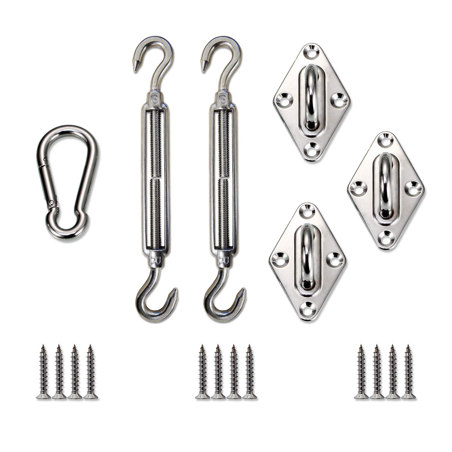 Windscreen4less Sun Shade Sail Hardware Kit - 6 Inches - Super Heavy Duty - for Triangle Sun Shade Sail | Amazon (US)