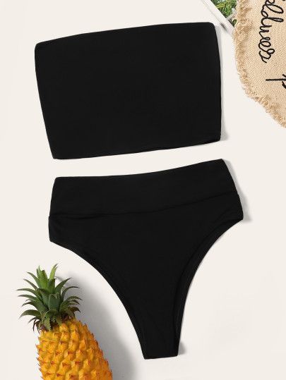 Bandeau High Waist Bikini Swimsuit | SHEIN