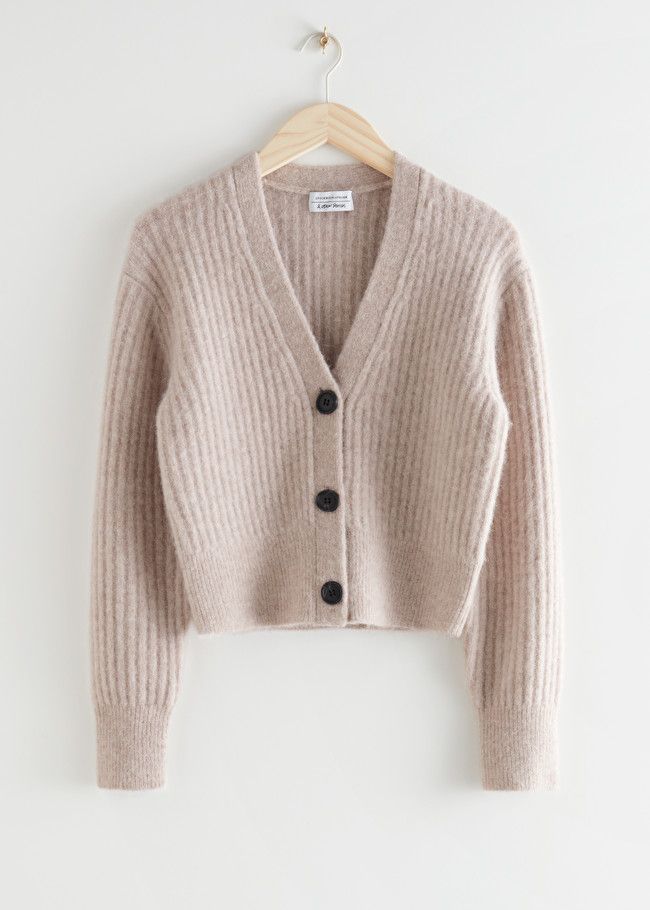 Cropped Ribbed Alpaca Blend Cardigan | & Other Stories (EU + UK)