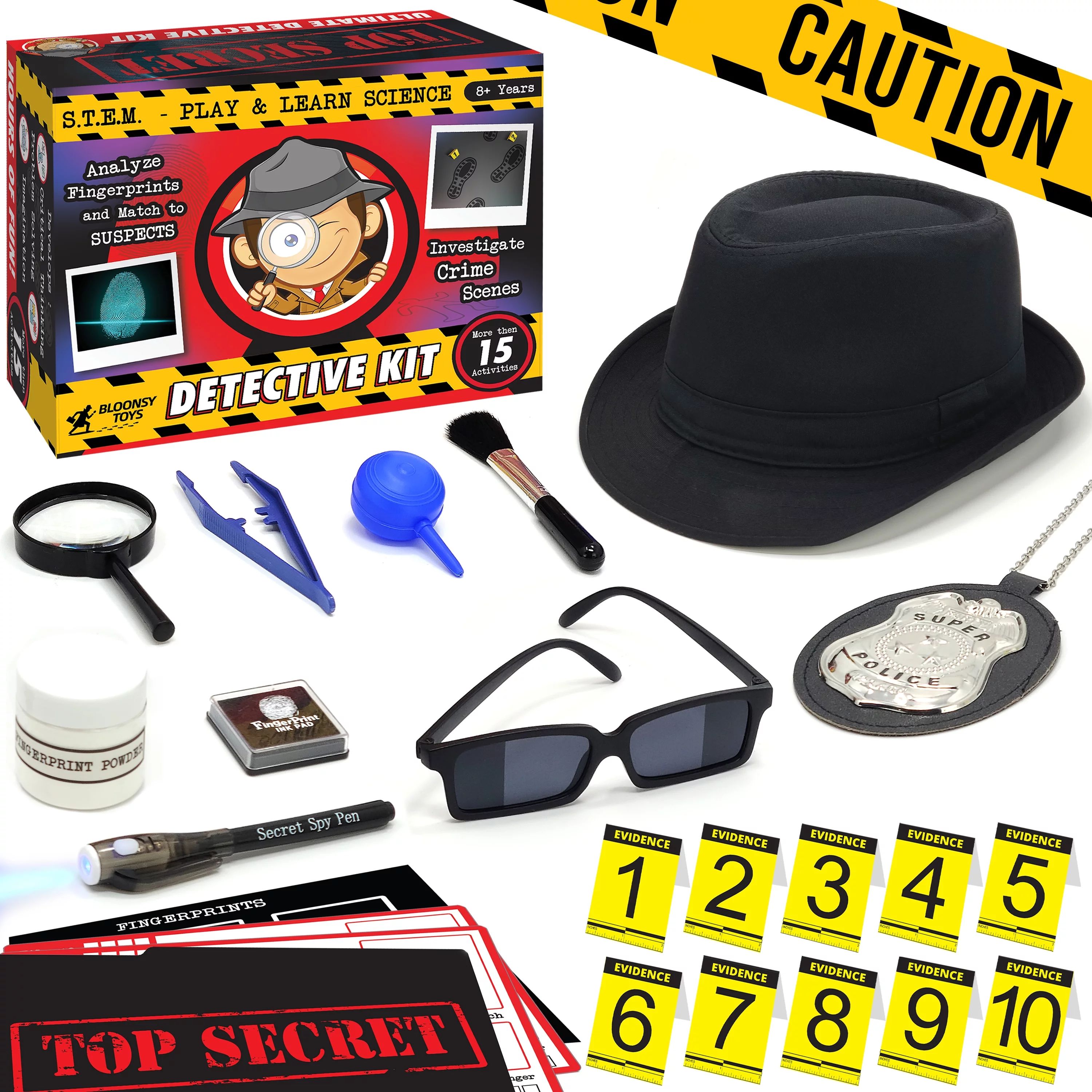 Kids Spy Kit Detective Gear Fingerprint Science Toys Set for 6 7 8 9 10 11 12 Year Old Boys Girls | Walmart (US)