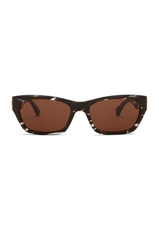 Bottega Veneta BV1143S Sunglasses in Fondant Brown & Crystal - Chocolate. Size all. | FWRD 