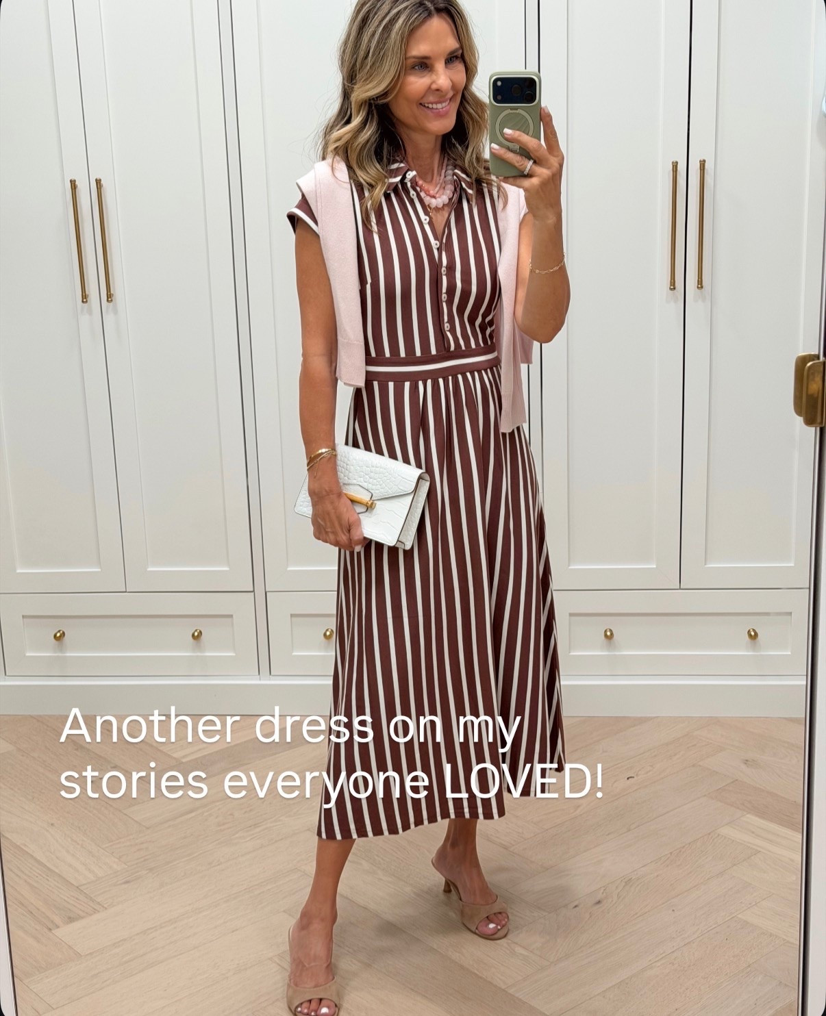 Jersey dress with a coco stripe  I’m 5’6”

#LTKOver40 #LTKootd