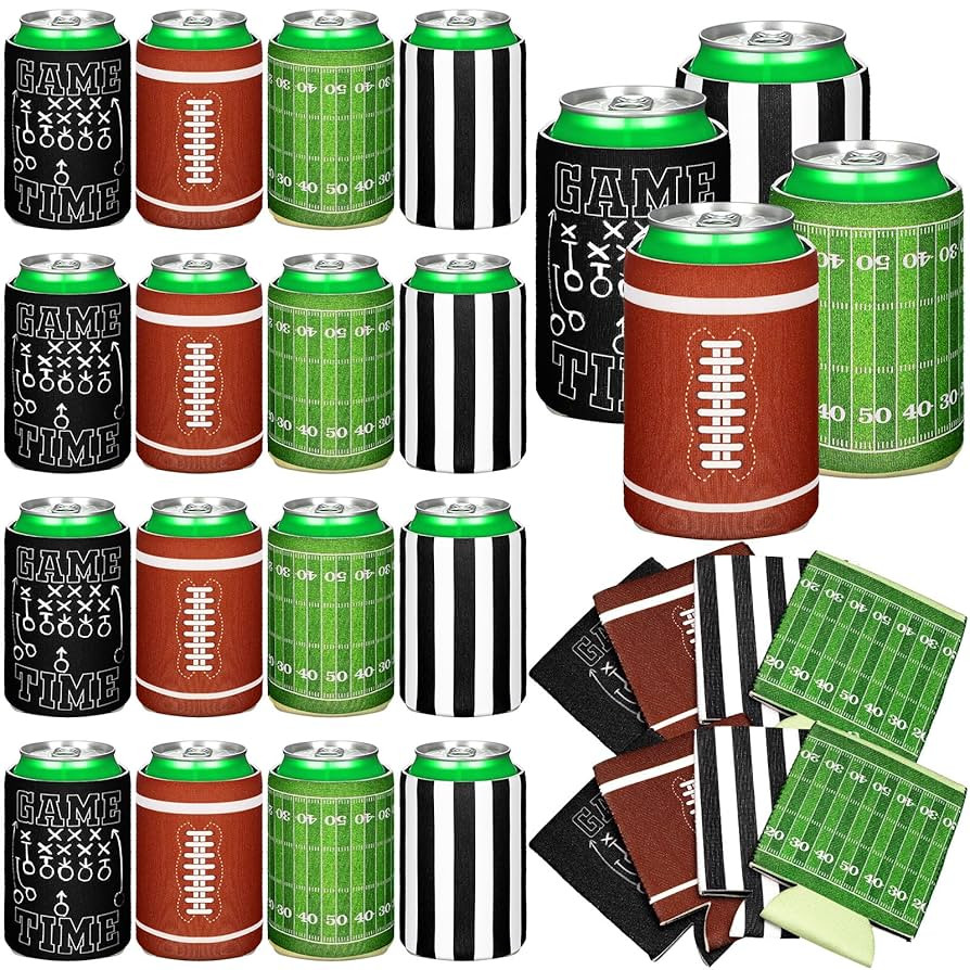 12 Count Football Party Favors Supplies Football Can Cooler Sleeves American Soft Insulated Foam ... | Amazon (US)